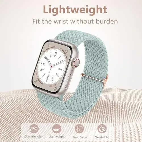 DaQin 4 Pack O'ralgan Elastik Yagona Halqa Ayollar Erkaklar uchun Apple Watch Tasmalariga mos keladi 40mm 41mm 42mm 44mm 45mm 46mm 49mm 38mm, iWatch Series 11 10 9 8 7 6 5 4 3 2 1 SE Ultra uchun neylon elastik tasmacha - 4