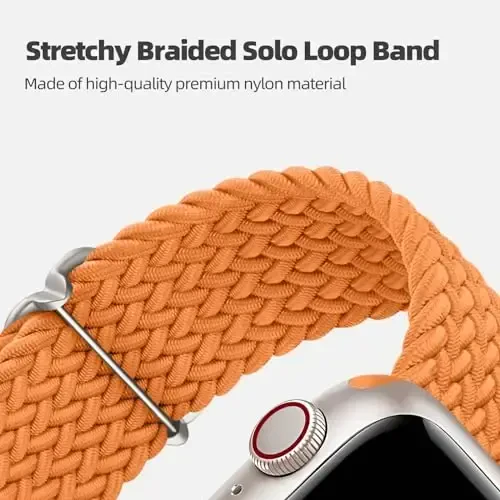 DaQin 4 Pack Braided Stretchy Solo Loop for Apple Watch Bands Women Men 40mm 41mm 42mm 44mm 45mm 46mm 49mm 38mm, Soft Nylon Elastic Sport Strap for iWatch Band Series 11 10 9 8 7 6 5 4 3 2 1 SE Ultra - 4