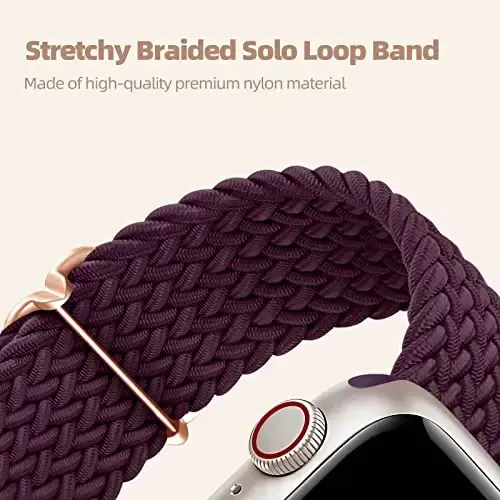 DaQin 4 Pack Braided Stretchy Solo Loop Compatible with Apple Watch Bands for Women Men 40mm 41mm 42mm 44mm 45mm 46mm 49mm 38mm, Nylon Elastic Strap for iWatch Series 11 10 9 8 7 6 5 4 3 2 1 SE Ultra - 2