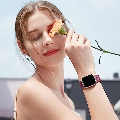 DaQin 4 Pack Band Compatible with Apple Watch Band 38mm 40mm 41mm 42mm 44mm 45mm 49mm Women Men, Flower Engraved Soft Silicone Classy Sport Strap for Apple Watch Series 8 7 6 5 4 3 2 1 iWatch SE/Ultra | Soft Comfort Waterproof Silicone, Cute Flower E - 7