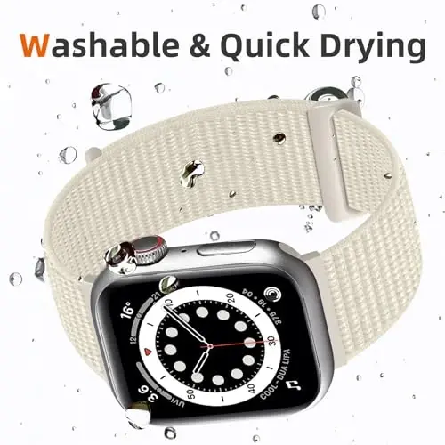 DaQin Nylon Sport Loop Compatible with Apple Watch Band 40mm 38mm 41mm 42mm 44mm 45mm 46mm 49mm, Soft Breathable Braided Wristband for iWatch Band for Women Men Series 11 10 9 8 7 6 5 4 3 2 1 SE Ultra - 5