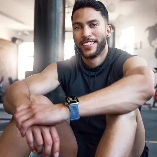 DaQin нейлоновый спортивный ремешок, совместимый с Apple Watch Band 40 мм 38 мм 41 мм 42 мм 44 мм 45 мм 46 мм 49 мм, мягкий дышащий плетеный браслет для iWatch Band для женщин и мужчин Series 11 10 9 8 7 6 5 4 3 2 1 SE Ultra - 6