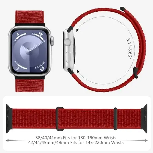 DaQin Nylon Sport Loop Compatible with Apple Watch Band 40mm 38mm 41mm 42mm 44mm 45mm 46mm 49mm, Soft Breathable Braided Wristband for iWatch Band for Women Men Series 11 10 9 8 7 6 5 4 3 2 1 SE Ultra - 6