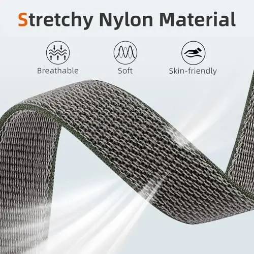 DaQin Nylon Sport Loop Compatible with Apple Watch Band 40mm 38mm 41mm 42mm 44mm 45mm 46mm 49mm, Soft Breathable Braided Wristband for iWatch Band for Women Men Series 11 10 9 8 7 6 5 4 3 2 1 SE Ultra - 4