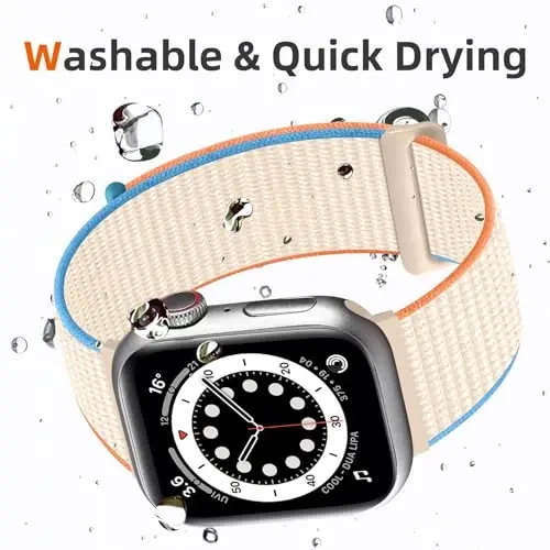 DaQin Nylon Sport Loop Compatible with Apple Watch Band 40mm 38mm 41mm 42mm 44mm 45mm 46mm 49mm, Soft Breathable Braided Wristband for iWatch Band for Women Men Series 11 10 9 8 7 6 5 4 3 2 1 SE Ultra - 5