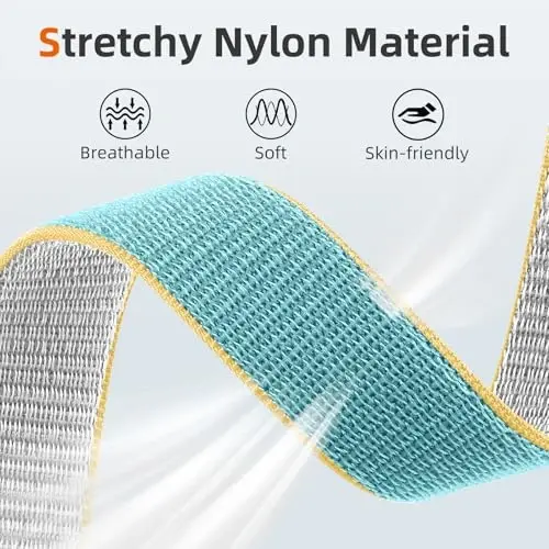 DaQin Nylon Sport Loop Compatible with Apple Watch Band 40mm 38mm 41mm 42mm 44mm 45mm 46mm 49mm, Soft Breathable Braided Wristband for iWatch Band for Women Men Series 11 10 9 8 7 6 5 4 3 2 1 SE Ultra - 4