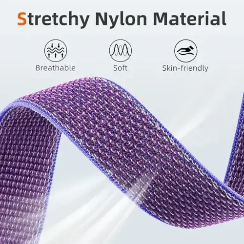 DaQin neylon sport halqasi Apple Watch Band 40mm 38mm 41mm 42mm 44mm 45mm 46mm 49mm bilan mos keladi, ayollar erkaklar uchun iWatch Band uchun yumshoq nafas oladigan o'ralgan bilaguzuk Series 11 10 9 8 7 6 5 4 3 2 1 SE Ultra - 4