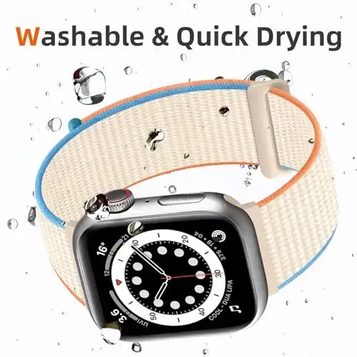 DaQin neylon sport halqasi Apple Watch Band 40mm 38mm 41mm 42mm 44mm 45mm 46mm 49mm bilan mos keladi, ayollar erkaklar uchun iWatch Band uchun yumshoq nafas oladigan o'rilgan bilaguzuk 11 10 9 8 7 6 5 4 3 2 1 SE Ultra - 5