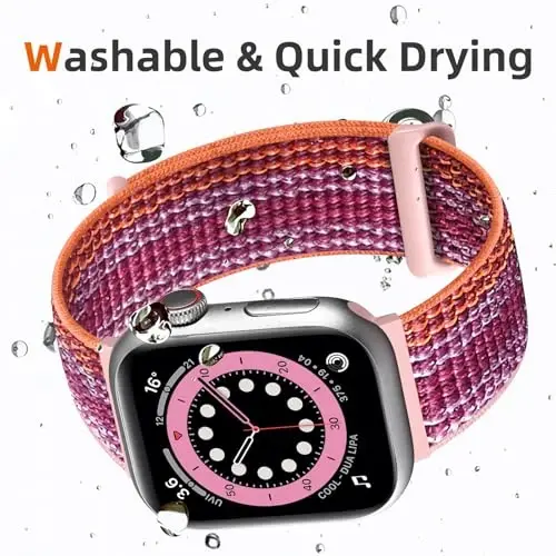 DaQin neylon sport halqasi Apple Watch Band 40mm 38mm 41mm 42mm 44mm 45mm 46mm 49mm bilan mos keladi, ayollar va erkaklar uchun iWatch Band uchun yumshoq nafas oladigan o'ralgan bilaguzuk 11 10 9 8 7 6 5 4 3 2 1 SE Ultra - 5