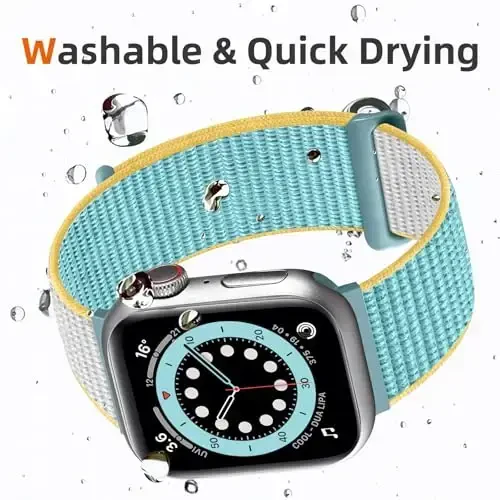 DaQin Nylon Sport Loop Apple Watch Band 40mm 38mm 41mm 42mm 44mm 45mm 46mm 49mm bilan mos keladi, Ayollar va erkaklar uchun iWatch Band uchun yumshoq nafas oladigan o'ralgan bilaguzuk 11 10 9 8 7 6 5 4 3 2 1 SE Ultra - 4