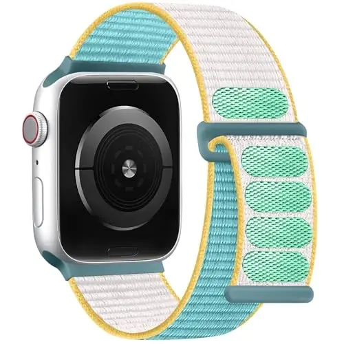 DaQin Nylon Sport Loop Apple Watch Band 40mm 38mm 41mm 42mm 44mm 45mm 46mm 49mm bilan mos keladi, Ayollar va erkaklar uchun iWatch Band uchun yumshoq nafas oladigan o'ralgan bilaguzuk 11 10 9 8 7 6 5 4 3 2 1 SE Ultra 