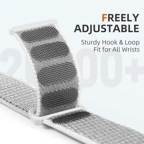 DaQin Nylon Sport Loop Apple Watch Band 40mm 38mm 41mm 42mm 44mm 45mm 46mm 49mm bilan mos keladi, ayollar va erkaklar uchun iWatch Band uchun yumshoq nafas oladigan o'ralgan bilaguzuk 11 10 9 8 7 6 5 4 3 2 1 SE Ultra seriyasi - 3