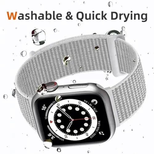 DaQin Nylon Sport Loop Apple Watch Band 40mm 38mm 41mm 42mm 44mm 45mm 46mm 49mm bilan mos keladi, ayollar va erkaklar uchun iWatch Band uchun yumshoq nafas oladigan o'ralgan bilaguzuk 11 10 9 8 7 6 5 4 3 2 1 SE Ultra seriyasi - 5