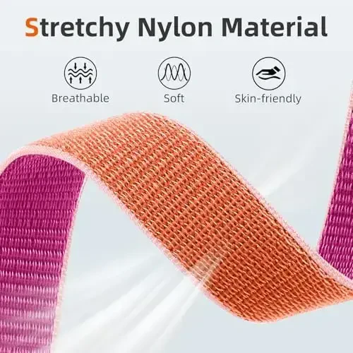 DaQin Nylon Sport Loop Apple Watch Band 40mm 38mm 41mm 42mm 44mm 45mm 46mm 49mm bilan mos keladi, Ayollar va erkaklar uchun iWatch Band uchun yumshoq nafas oladigan o'rilgan bilaguzuk 11 10 9 8 7 6 5 4 3 2 1 SE Ultra - 4