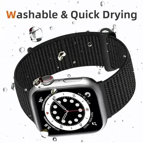 DaQin Nylon Sport Loop Compatible with Apple Watch Band 40mm 38mm 41mm 42mm 44mm 45mm 46mm 49mm, Soft Breathable Braided Wristband for iWatch Band for Women Men Series 11 10 9 8 7 6 5 4 3 2 1 SE Ultra - 5