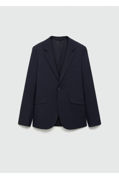 Slim Fit Blazer Ceket-Lacivert - 3