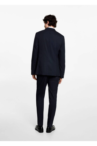 Slim Fit Blazer Ceket-Lacivert - 4