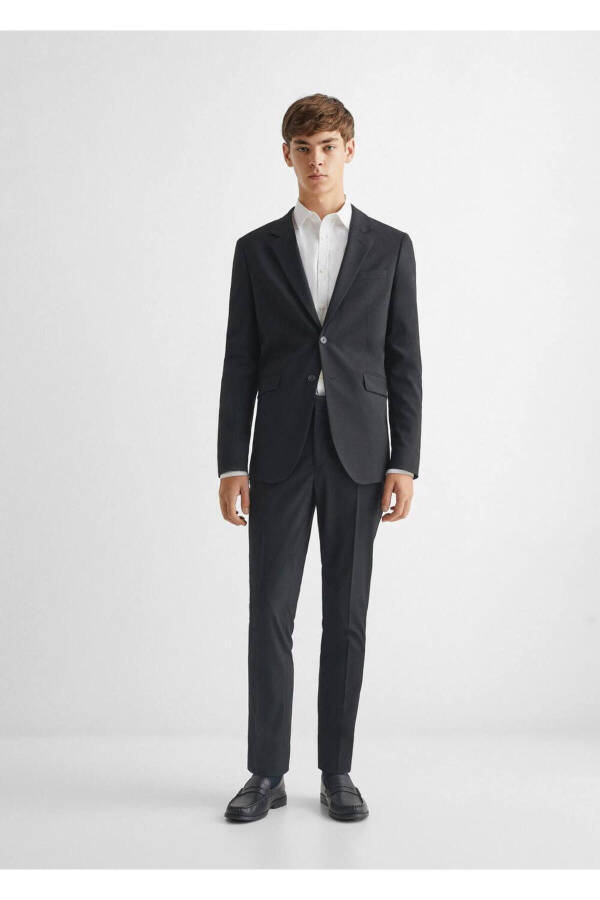 Slim Fit Blazer Ceket-Siyah - 2
