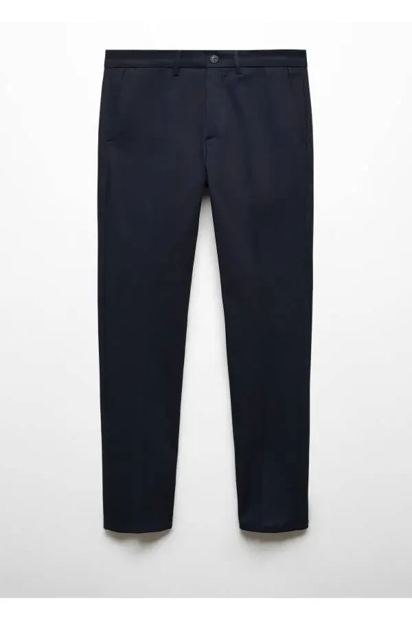 Dar kesim chino pantolon-Lacivert - 1