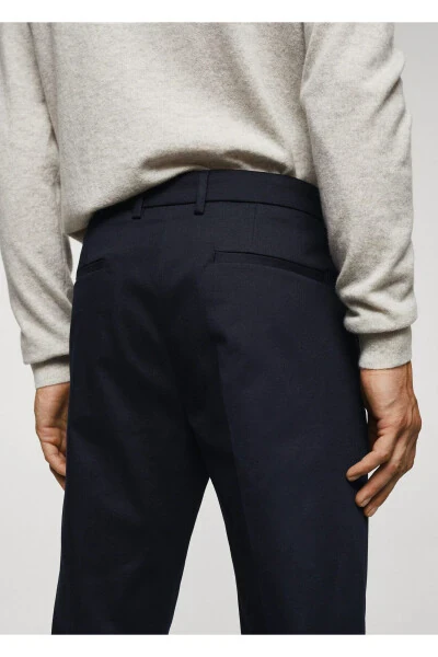 Dar kesim chino pantolon-Lacivert - 5