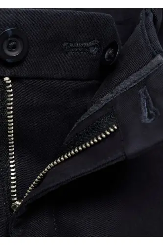 Dar kesim serj chino pantolon-Lacivert - 3