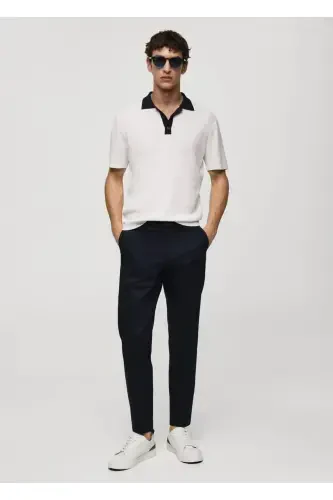 Dar kesim chino pantolon-Lacivert - 2