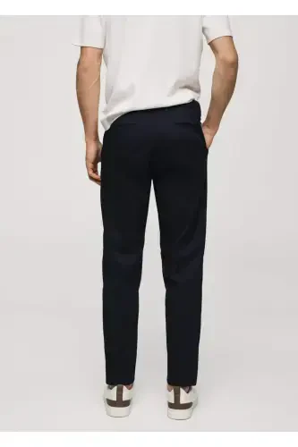 Dar kesim chino pantolon-Lacivert - 4