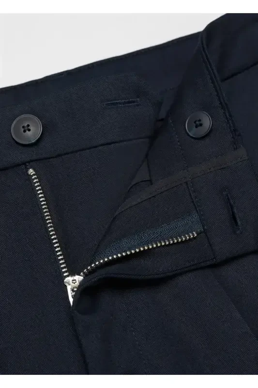 Dar kesim chino pantolon-Lacivert - 5