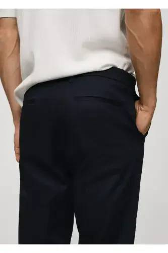 Dar kesim chino pantolon-Lacivert - 8