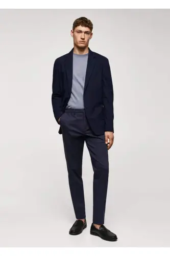 Dar kesim chino pantolon-Mürekkep Mavisi - 2