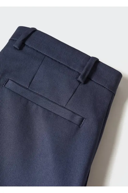 Dar kesim chino pantolon-Mürekkep Mavisi - 5