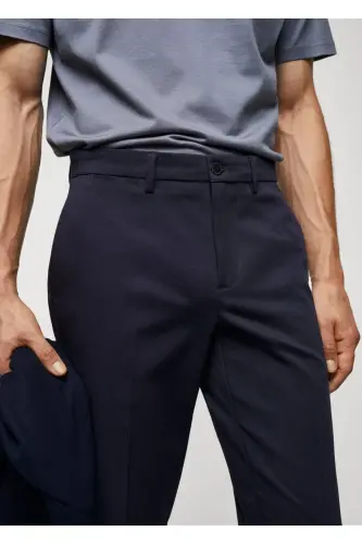 Dar kesim chino pantolon-Mürekkep Mavisi - 6