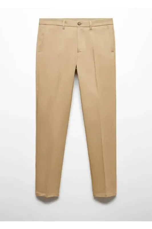 Dar kesim chino pantolon-Orta Kahverengi - 3