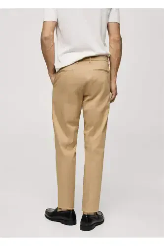 Dar kesim chino pantolon-Orta Kahverengi - 4