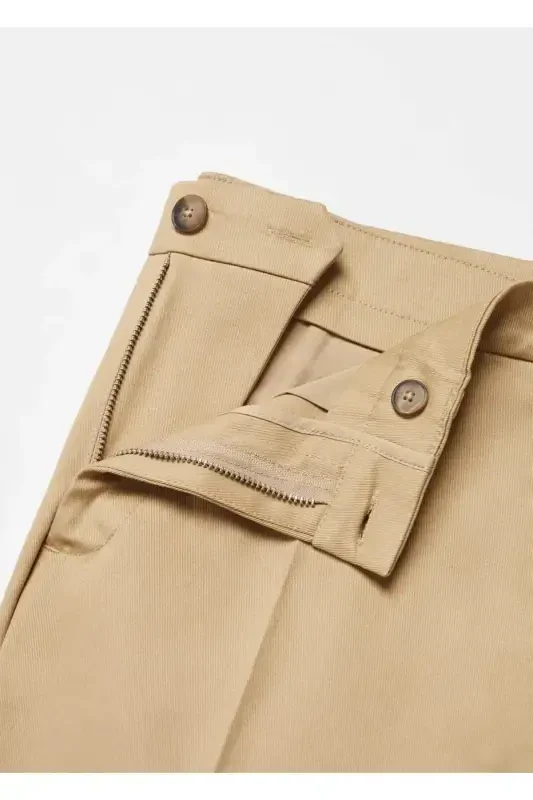 Dar kesim chino pantolon-Orta Kahverengi - 5