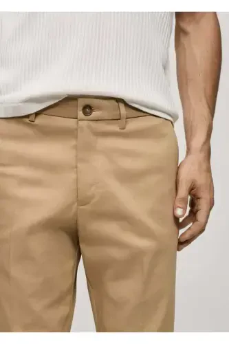 Dar kesim chino pantolon-Orta Kahverengi - 7