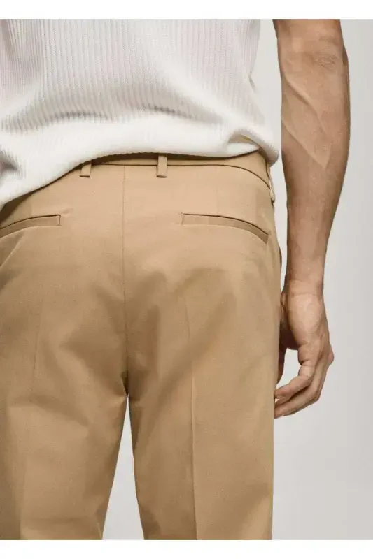 Dar kesim chino pantolon-Orta Kahverengi - 8