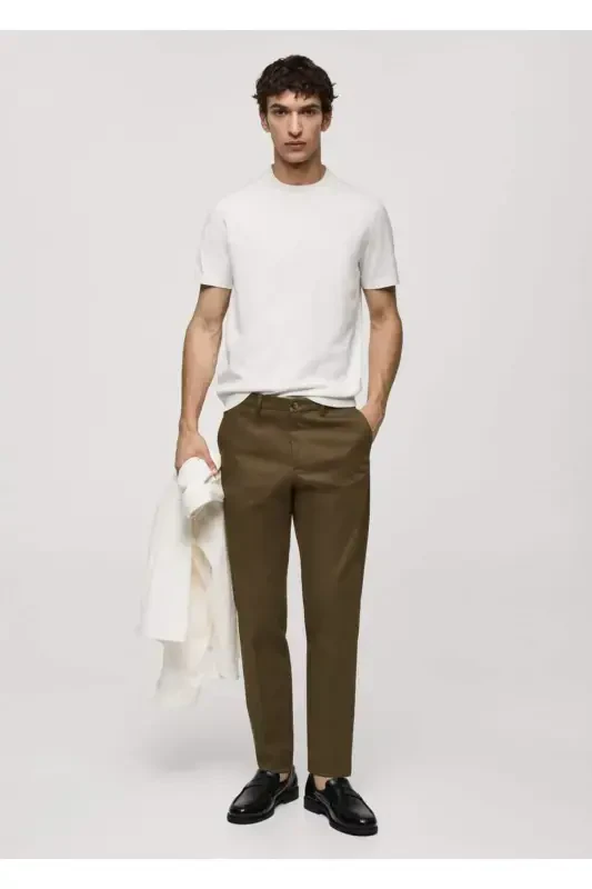 Dar kesim chino pantolon-Tütün Kahvesi - 2