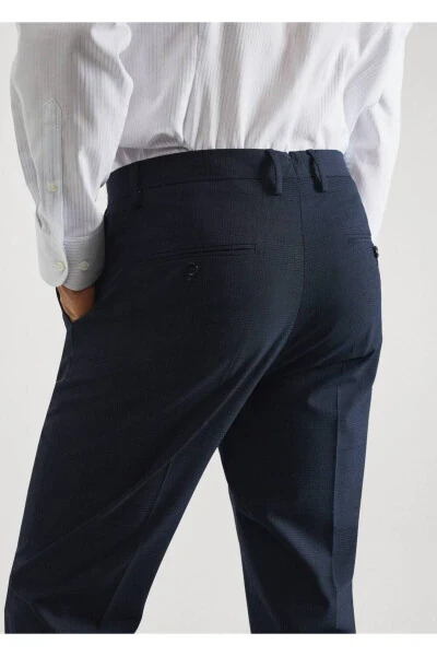 Streç Kumaştan, Dar Kesim Desenli Kumaş Pantolon - 7