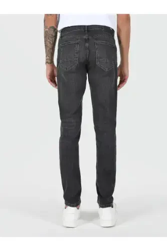 Slim Fit Düşük Bel Dar Paça Erkek İndigo Jean Pantolon - 2
