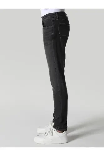Slim Fit Düşük Bel Dar Paça Erkek İndigo Jean Pantolon - 3