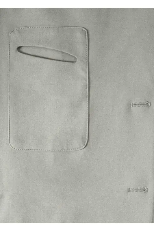 Dar Kesim Pamuklu Blazer Ceket - Buz Grisi - 5