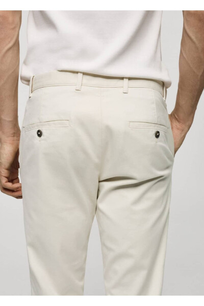 Dar Kesim Serj Chino Pantolon-Açık/Pastel Gri - 6