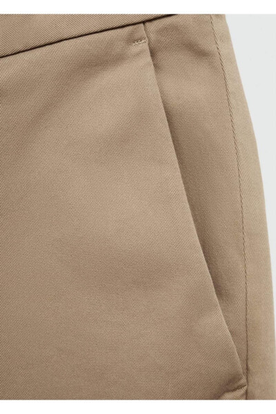 Dar kesim serj chino pantolon-Bej - 8