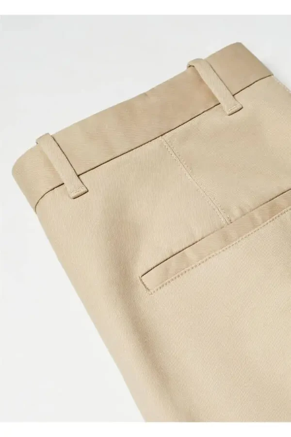 Dar kesim serj chino pantolon-Bej - 8
