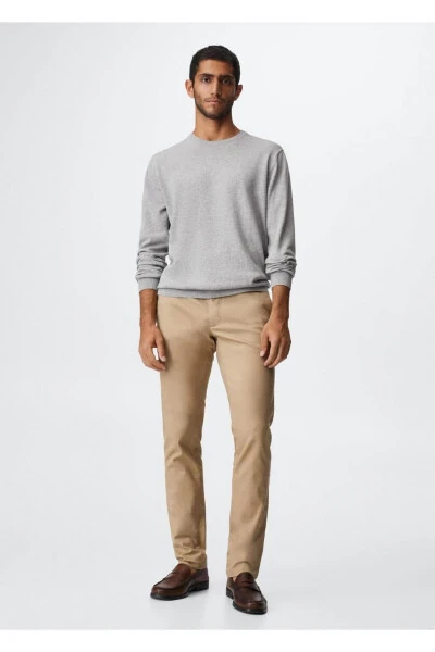 Dar Kesim Serj Chino Pantolon-Bej - 2