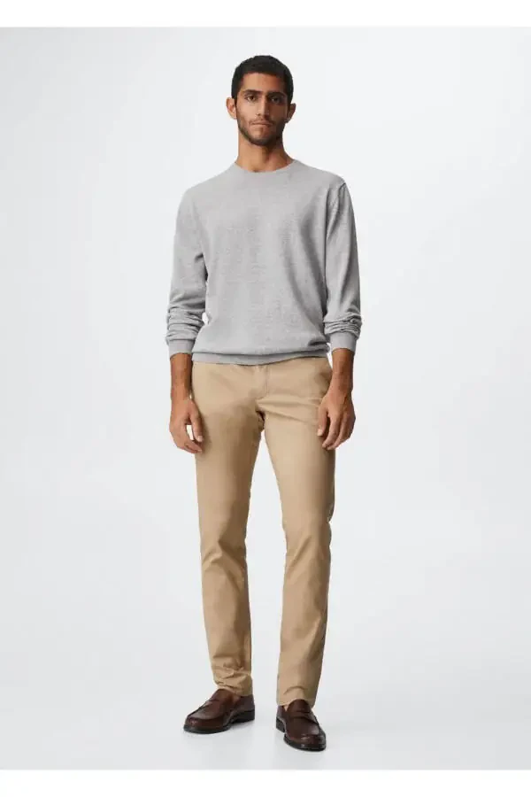 Dar Kesim Serj Chino Pantolon-Bej - 2