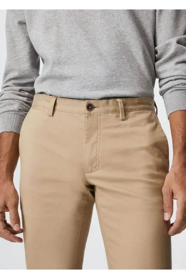 Dar Kesim Serj Chino Pantolon-Bej - 6