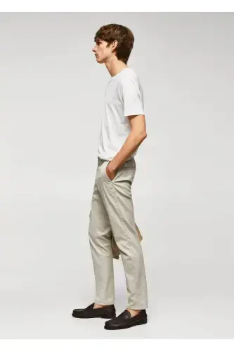 Dar kesim serj chino pantolon-Kum Beji - 8