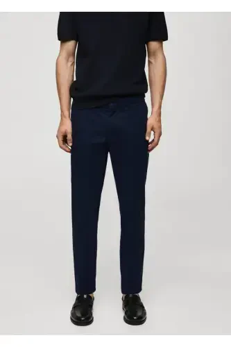 Dar Kesim Serj Chino Pantolon-Lacivert - 1